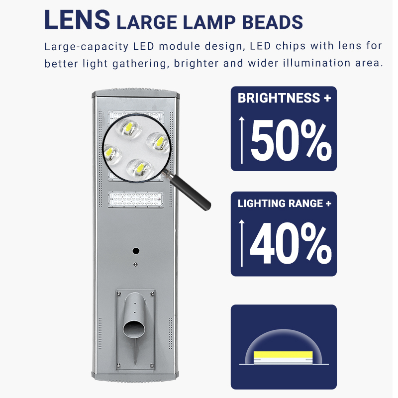 Alüminyum güneş ışığı su geçirmez entegre led güneş enerjisi sokak lambası