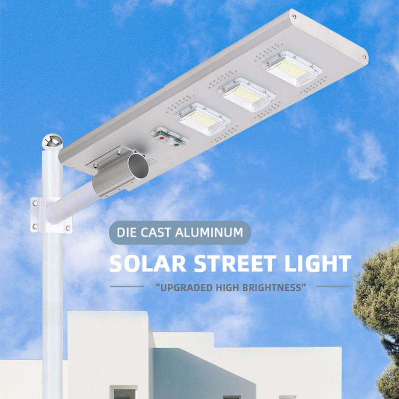 Hareket Sensörü Döküm Alüminyum 50w 100w 150w 200w 250w Entegre Solar Sokak Lambası