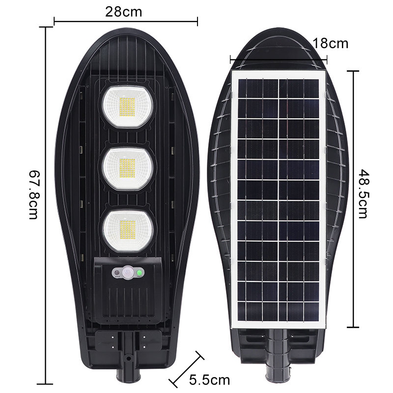 Endüstriyel Hareket Sensörü 50W 100W 150W 200W Güneş Enerjili Sokak Lambaları